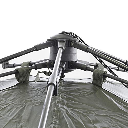Q-Tac Ruck Zuck Bivvy Angelzelt Vorne Geöffnet, 2 Mann Karpfenzelt, Angel Zelt 250 cm x 250 cm x 160 cm, Wassersäule 10 000 mm – Bild 5