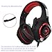 Gaming Headsets by WONER GM-1 Earphone Specialized for Games, Computer Earphone, Headphone, Ear Microphone for Electronic Sports or Internet Bar, Microphone Provided (red)