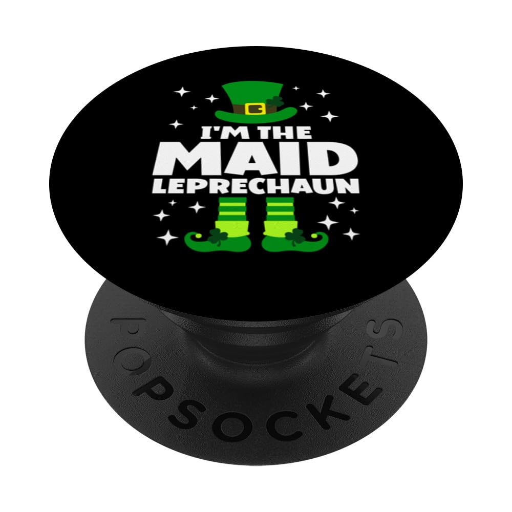 Funny Irish Maid Leprechaun Happy St Patricks Day Ireland PopSockets Swappable PopGrip