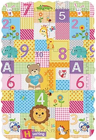 Ljnuanrg Baby Crawl Thickened Play Mat with Fence Puzzle Multicolor Foam Soft Non-Toxic Toy Pads Just for Baby