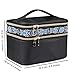 EN'DA professional Big Size Cosmetic Bag for Organize Makeups Travel Makeup Bag with Clear Mirror Single Layer Large Storage Space (Black1)