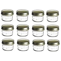 Nakpunar 12 Piece Mason Glass Jar Set, 4 Ounce