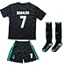 FCM 2017/2018 Real Madrid #7 Ronaldo Kids Away Soccer Jersey & Shorts Youth Sizes (8-9 Years Old)