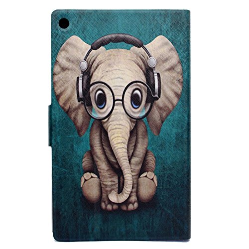 HD 8 Case - LittleMax(TM) [Cards Holder] Ultra Slim Lightweight Thin PU Leather Stand Flip Case Cover with Auto Sleep/Wake for Amazon Kindle Fire HD 8" 6th & 7th Generation -# Elephant - Thumbnail 4