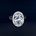 UMODE 18K White Gold Plated Jewelry 6 Carat Oval Shaped Stunning Cubic Zirconia CZ Halo Engagement Wedding Ring for Women 8