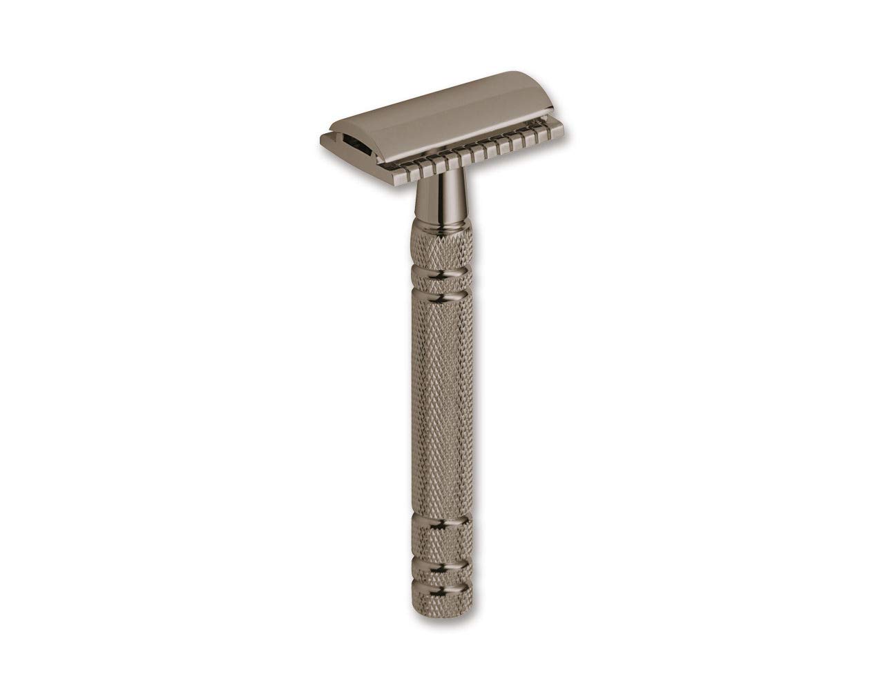 Böker Plus Manufaktur Solingen Safety Razor, Boraso Gunmetal, Grey/Brown