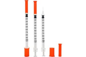 LZHNB 1ml/cc 31G Iusnliu Syringe 5/16" (8mm) Needle, Disposable Individual Package Pack of 20