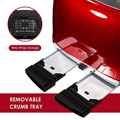 REDMOND 4 Slice Toaster Retro Stainless Steel Toasters with Bagel