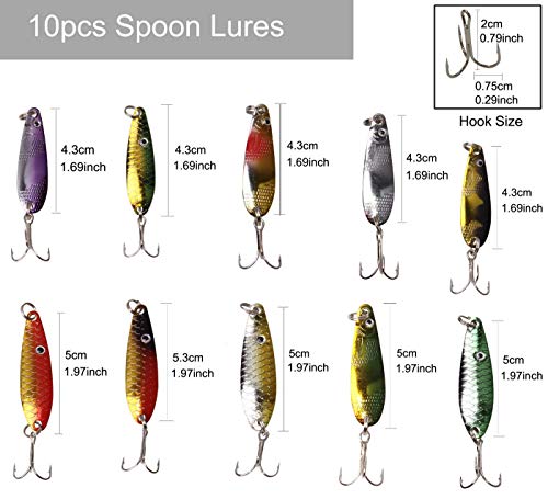 OROOTL Forellenköder Kunstköder Set, 30Stk Angeln Spoon Köder Wobbler Weiche Blinker Angelköder Angelzubehör Set für… – Bild 7