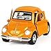 iPlay, iLearn Alloy Classic Diecast Car Toy, Mini Model Cars, Moving Vehicle Toys, Collection truck Toys, Old Beetle Die Cast Pull Back Action with Lights and Sounds Gift Set 1:38 orange