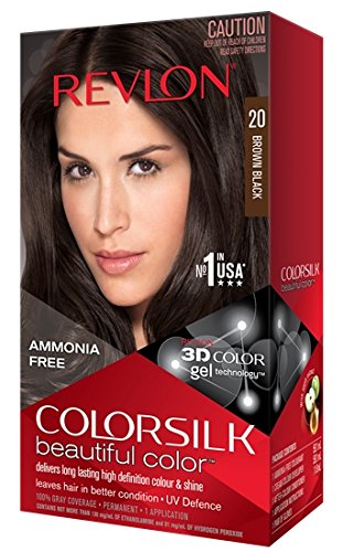 Image result for Revlon Colorsilk Beautiful Color 3D Colour Hair Dye 20 brown black