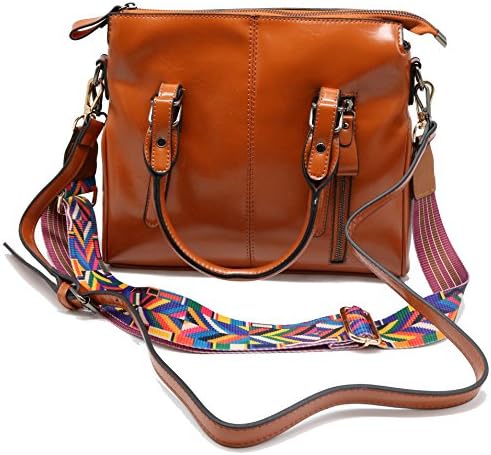 Codyna Genuine Leather Handbag for Women [ Simple Design ] with Guitar Style Strap for Shoulder Bag Tote (Type-A, Brown)