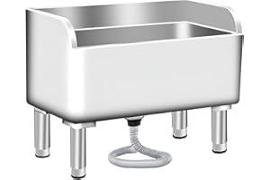 GAMNEYLIFE Commercial Floor Mop Sink,Stainless Steel Mop Service Basin,Floor Mount Mop Sink Standing Industrial Slop Sink Serveware Mop Sink,Laundry Mop Sink For Kitchen Business Garages（17.7 * 16 * 21.6in)