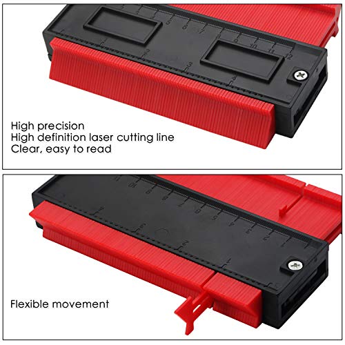 2 Pieces Contour Gauge Duplications 5" and 10" Profile Copy Tool Shape Measuring for Corners and Contoured