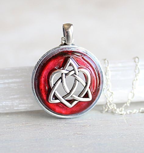 Red Celtic sister knot necklace