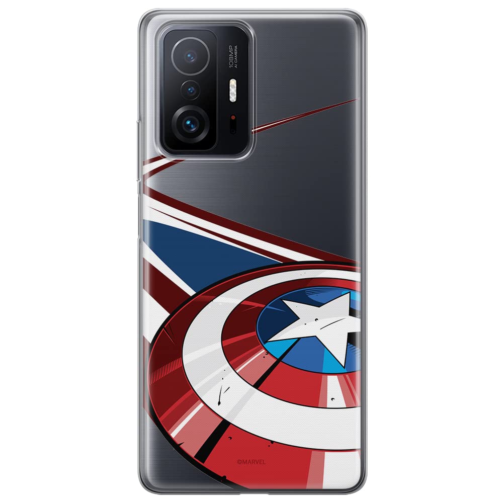 ERT GROUP mobile phone case for Xiaomi 11T 5G / 11T PRO 5G original and officially Licensed Marvel pattern Captain America 008 optimally adapted to the shape of the mobile phone, partially transparent
