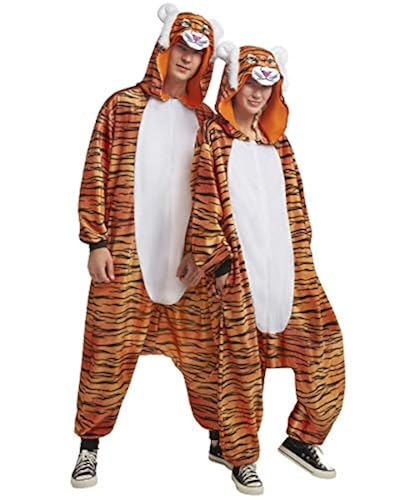 Spirit Halloween Adult Tiger Pajama Costume Tiger Cosplay