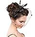 Urban CoCo Women's Vintage Flower Feather Mesh Net Fascinator Hair Clip Hat Party Wedding (Series 5-Black)