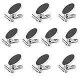 Magnetic Clips, AIEX 10 Strong Refrigerator Magnetic Hook Clips, Heavy Duty Metal Fridge/Office/Kitchen/Photo/Paper/Whiteboard Magnets (30mm Wide)