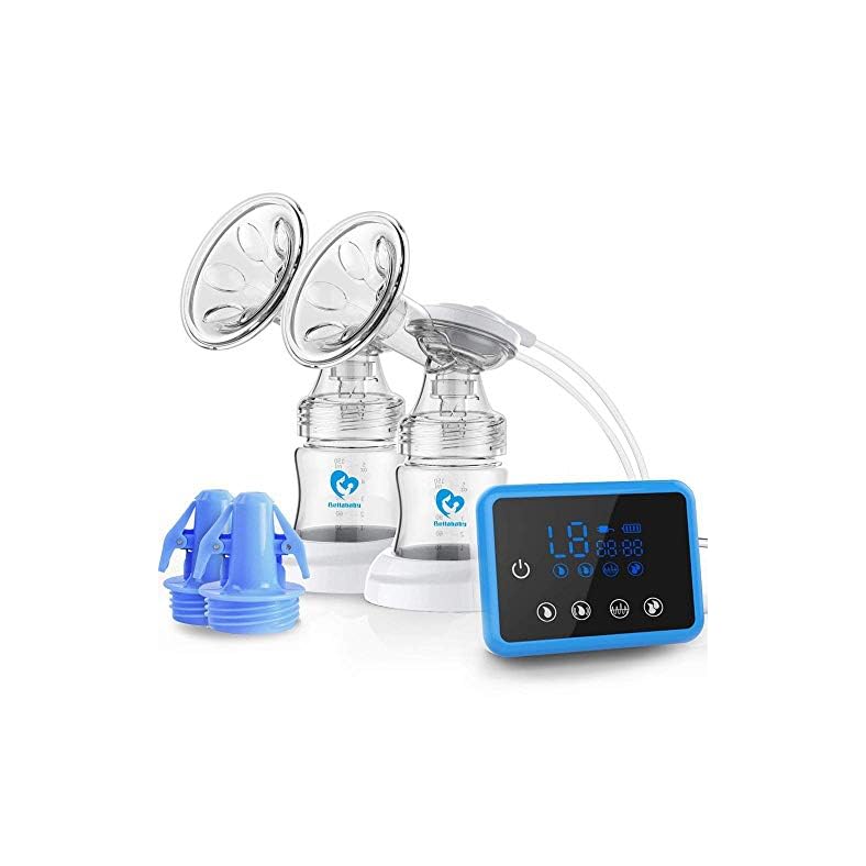 Bellababy Double Electric Breast Feeding Pumps with 21mm,24mm,27mm Flanges,Touch Screen,Pain Free Strong Suction 4…