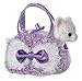 Aurora World Fancy Pals Plush Curly Lavender Pet Carrier Purse