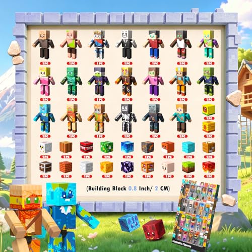 GraceDuck 40 Piezas Magnéticas con Figuras y Bloques Magnéticos, Action Figures Giratorias, Juguetes Stem Montessori para Niños, Regalo para Niños y Niñas a Partir de 3+ Años