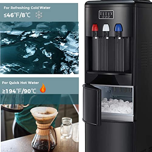 Kismile 2in1 Water Cooler Dispenser with Builtin Ice Maker, Top