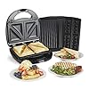 VonShef-3-in-1-Sandwich-Toaster-Waffle-Maker-Grill-Dual-Plate-Press-for-Toasties-Paninis-Snacks-Easy-to-Use-Clean-Non-Stick-Interchangeable-Plates-Compact-Portable-Size--Black-700W VonShef Waffle Maker 3 in 1 – Sandwich Toaster, Panini Press, Waffle Iron with Non-Stick Easy Clean Removable Plates…