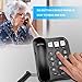 Ornin S016 Big Button Corded Telephone with Speaker, Hearing Aid Compatible for Seniors (Black)