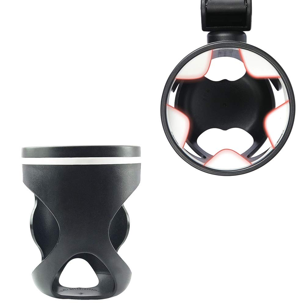 Pack of 2 Stroller Drink Holders, Universal Cup Holder for Bikes, Wheelchairs and Trolleys with 360-degree Rotation: Baby