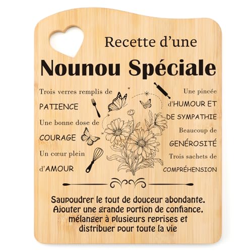 Tulolvae Nanny Gift – Bamboo Chopping Board, Gift Ideas for Nanny, Women's Christmas, Original End of Contract Birthday Nanny Gift