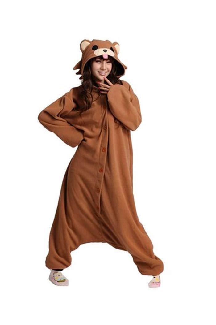 wotogold Animal Coffee Bear Pajamas Unisex Adult Cosplay Costumes (L, Brown)