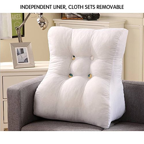 Roner Triangle Back Cushion Reading Pillow Back Support Pillow Bed Rest Pillow Lumbar Pad for Sofa Bed Daybed 22x24 Inches