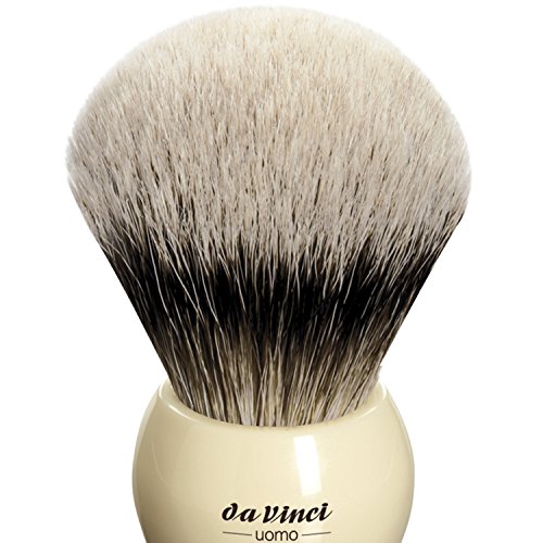 da Vinci Shaving Series 291 UOMO Silvertip Shaving Brush, Badger Hair with Ivory Handle, 25mm, 70 Gram