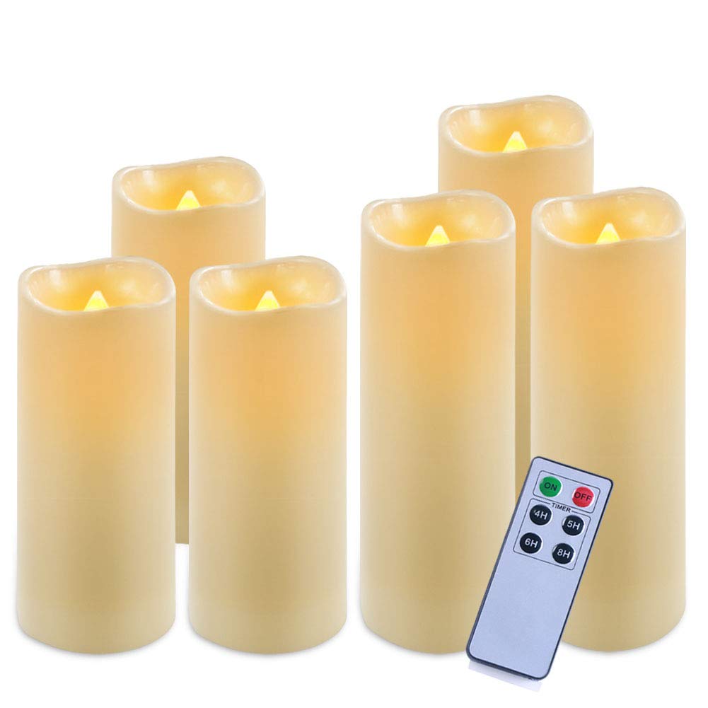 Long Lasting Homemory 10” x 4 Waterproof Outdoor Flameless Candles