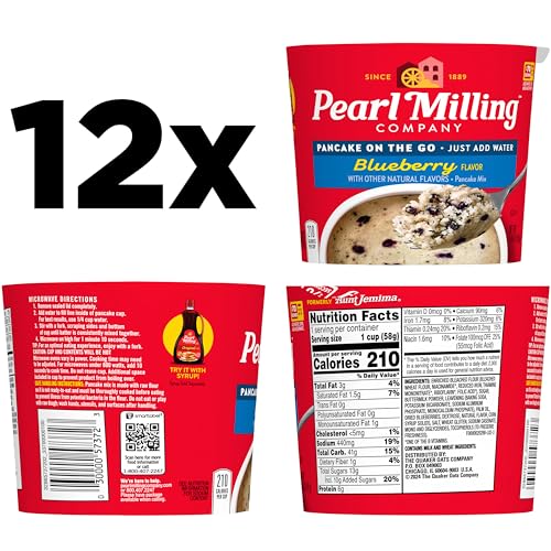 PEARL MILLING COMPANY PANCAKE CUPS, BLUEBERRY, 2.11OZ CUPS (12 PACK)