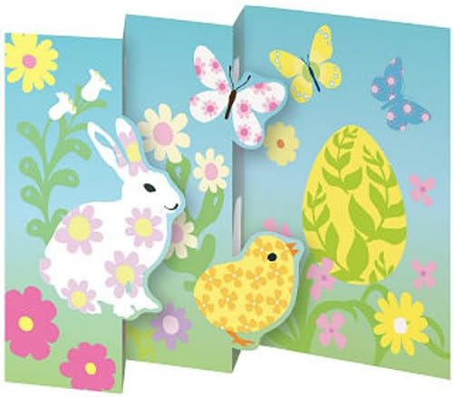 Roger la Borde laser cut Easter card - BUNNY &amp; CHICKS