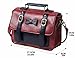 ECOSUSI Faux Leather Vintage Small Messenger Purse School Satchel Bag Red/Black