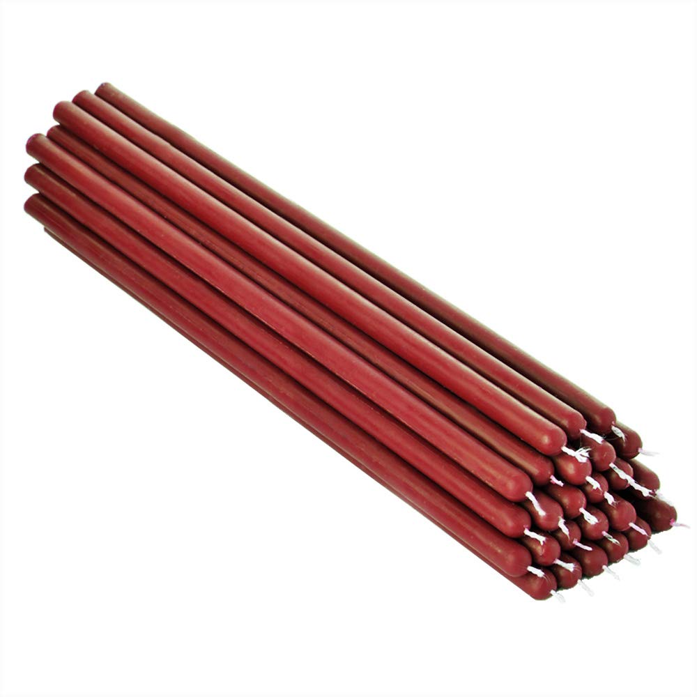 NKlaus 25x red Beeswax 26cm sooty Table Candles Ritual Candle drip Candles 36331