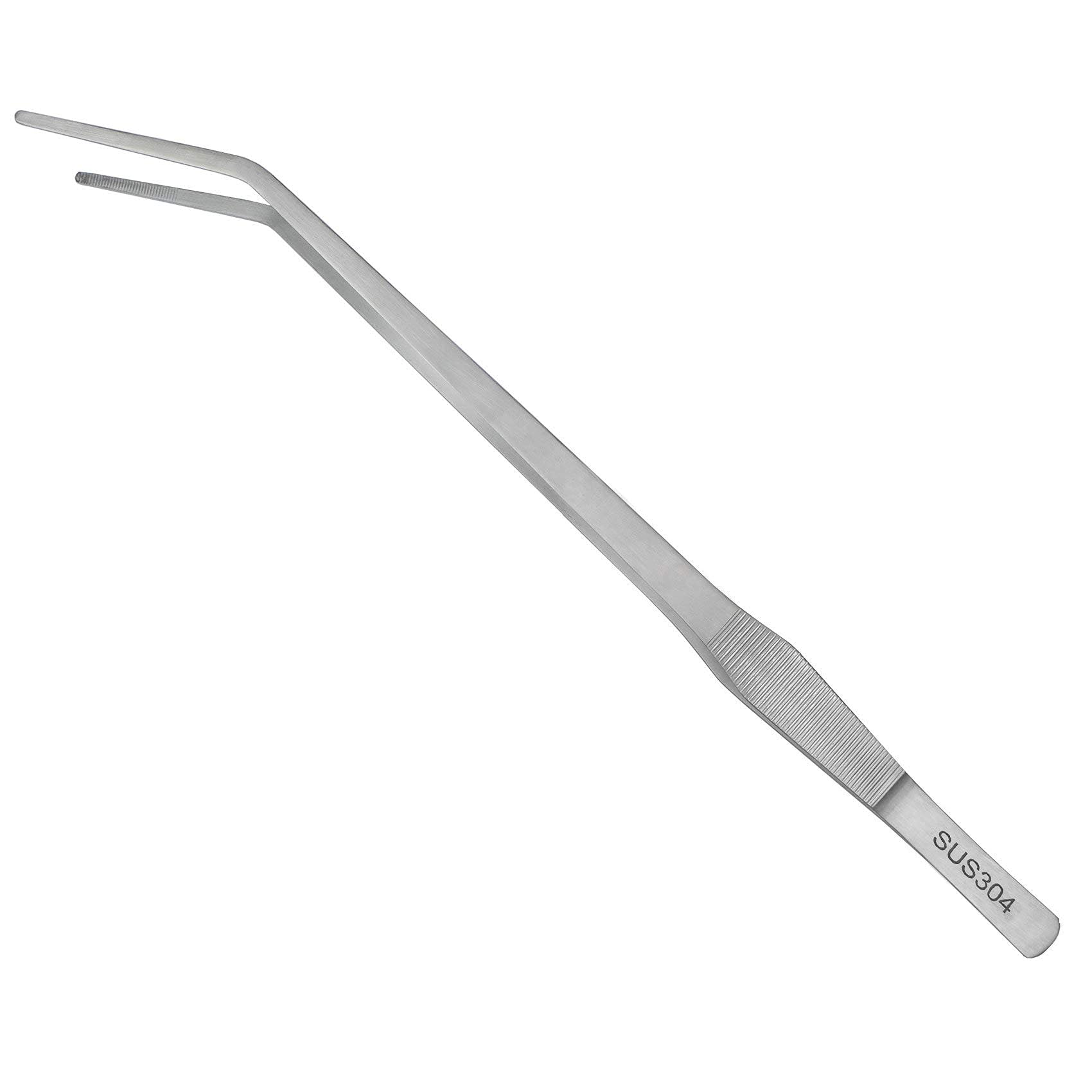 304 Stainless Steel 38CM/15 inch Extra Long Curved Aquarium Tweezers,Fish Tank Clean Aquatic Plants Aquascaping Tools,Mega Reptile Snake Lizard Feeding Tongs