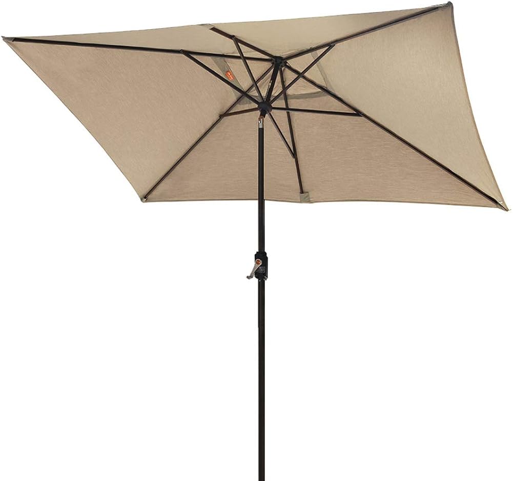 Amazon Com Eliteshade Sunbrella 10x6 5 Ft Rectangular Market Umbrella Patio Outdoor Table Umbrella With Ventilation And 5 Years Non Fading Top Heather Beige Clothing