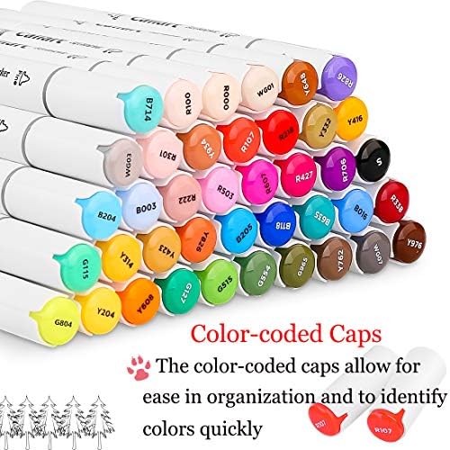 Set of alcohol-based chisel tip markers in various colors.