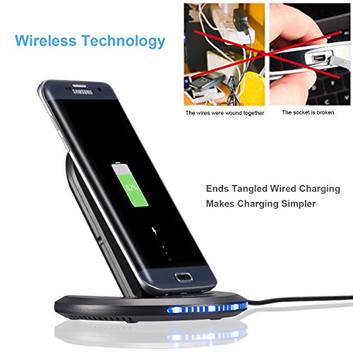 STSEETOP Wireless Charger,Foldable Charging Stations with Build-in Cool Fan for iphone X iphone 8 Plus iphone 8,Fast Charger for Samsung Galaxy S8 Plus S7 Edge Note 8 and Qi-Enabled Device(No adapter)