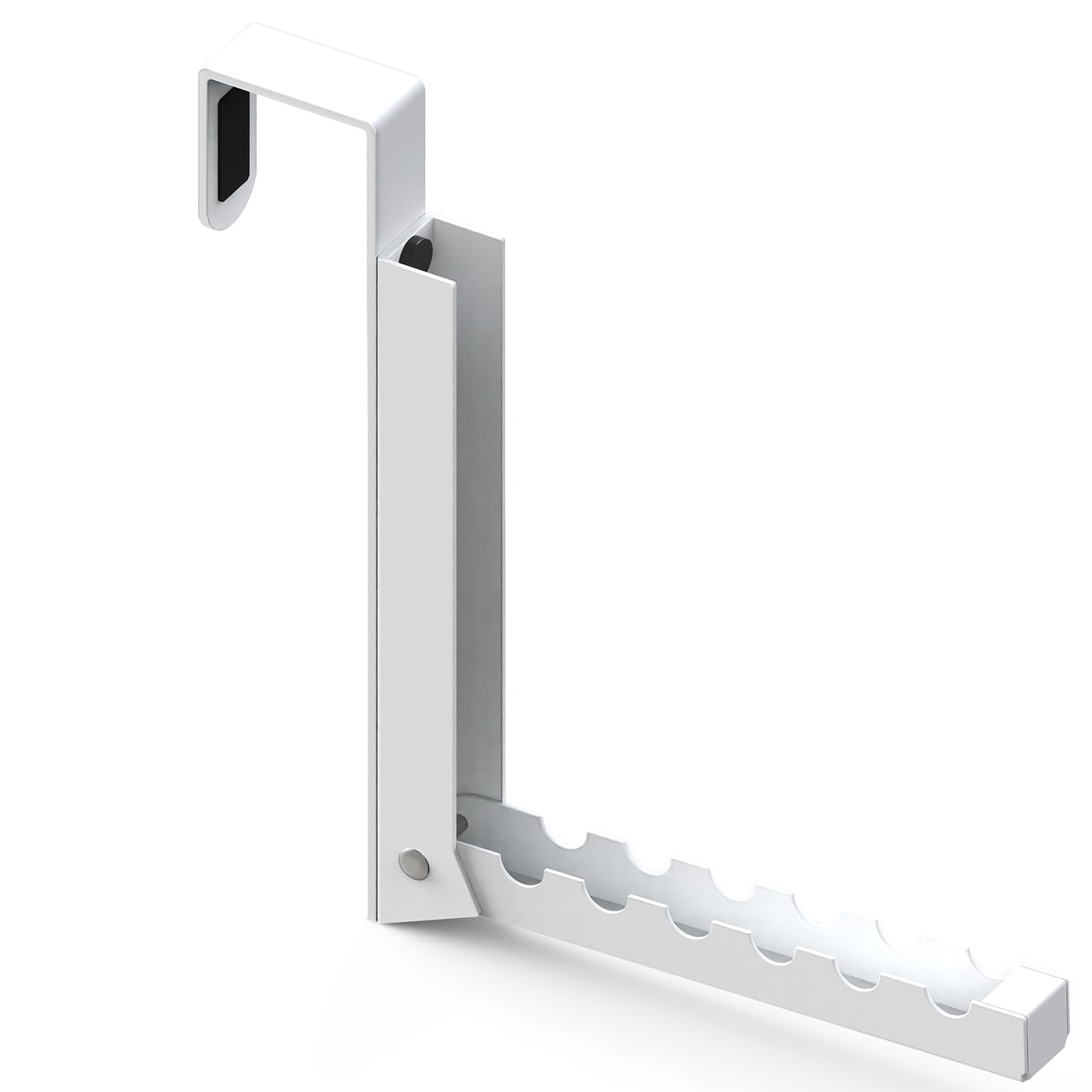 Photo 1 of 1 Pcs Over The Door Hooks Hanger,Folding Over Door Clothes Drying Laundry Rack Hooks for Hanging Clothes,Over Door Towel Racks with 6 Groves,Hanger for Clothes,Coats,Towels for Bedroom Bathroom -White