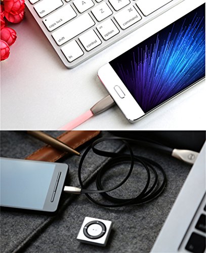 BenRan Lightning to USB Cable – 3.3 Feet /1 M Zinc Alloy Rhombus Charging Cable 2in1 Fast USB Charging cable for iOS & Android Systems (Blue, 3ft/1M) - Thumbnail 6
