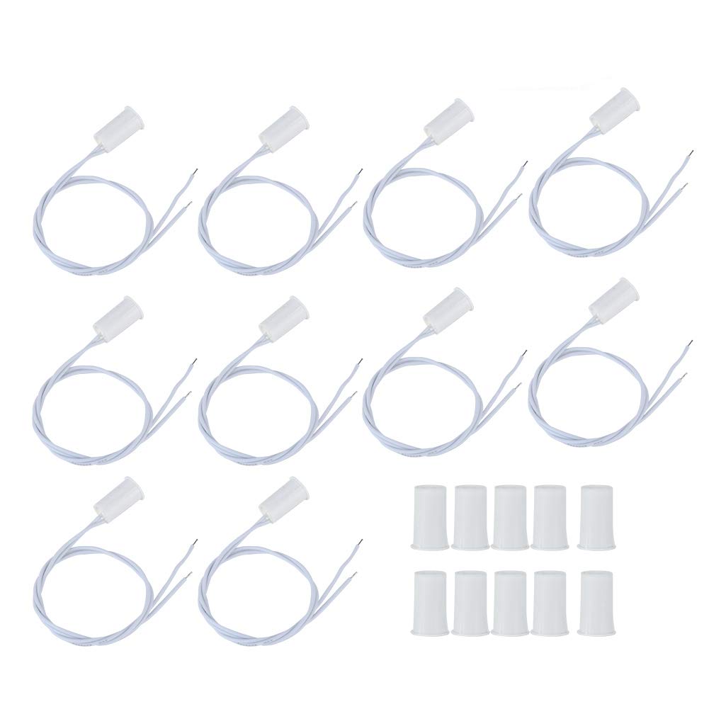 Sonew Magnetic Switch, 10pcs NC Recessed Wired Door Window Sensor Magnetic Switch for Home Security Alarm System