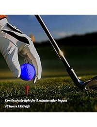 Pelotas de golf LED brillantes, práctica personalizada, brillan en la oscuridad, para mujeres, para hombres, divertidas pelotas de golf nocturnas (paquete de 6)