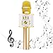 Diyomate Wireless Bluetooth Karaoke Microphone Handheld KTV Home Mic Singing Speaker Player Party Birthday Professional Microphones for iOS/Android (Gold)