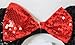 Disney Theme Parks Minnie Mouse Sequin Headband Red Black Mouse Ears