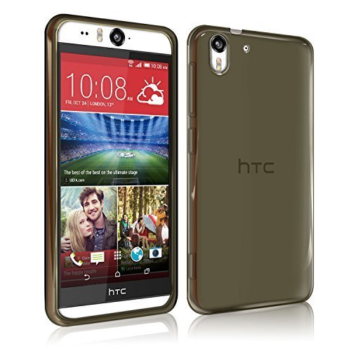 Orzly® FlexiCase for HTC DESIRE EYE - Protective Flexible Soft Silicon Gel Case - BLACK Semi Transparent Phone Cover Skin - Designed by Orzly® specifically for use with the HTC DESIRE EYE SmartPhone - Fits Every Version of the Original 2014 Model